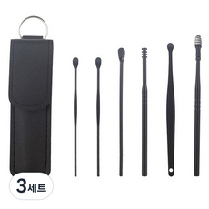 바움미루 고급 귀이개 6종 세트 블랙컬러 M, 3세트