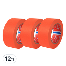 다다 칼라 마스킹 종이테이프 30mm x 15m, 오렌지, 12개