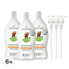 ATTITUDE 艾特優 洗碗精 柑橘香, 700ml, 6個