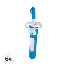 맘베이비 아기 이앓이 마사지 실리콘 칫솔, 블루, 6개