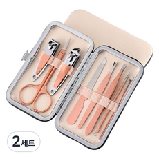 Kingsroad 指甲腳趾甲兩用指甲剪8件組, 象牙白, 2套