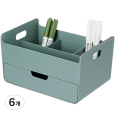 시스맥스 콤보 데스크 오거나이저, 코발트 그린, 6개