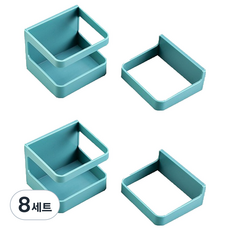 Allhigh 多用途支架黏貼式雨傘架掛勾組, 8套, 藍色