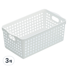 이노마타 스톡 다용도 정리 바스켓 4571 와이드, 화이트, 3개