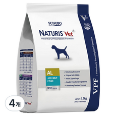 네츄리스 강아지 벳 알러지 AL 전문 프리미엄 소프트 사료, 4개, 1.5kg