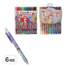 Disney Princesses 迪士尼公主 12色彩色鉛筆+簽字筆+可擦筆 隨機出貨, 混色, 6套