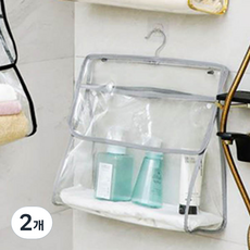 I Love Home 浴室透明衣物防水袋, 三角 灰色, 2個