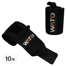 WATO 모던 피트니스 헬스 손목보호대, 05 검정색, 10개