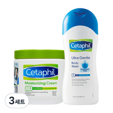세타필 모이스춰라이징 크림 453g + 대용량 바디워시 무향 500ml, 3세트