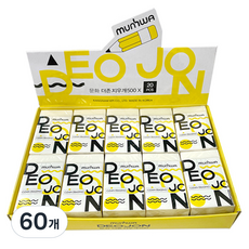 문화연필 더존 지우개 대형, 화이트, 60개