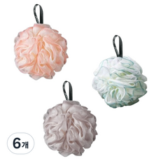 豐富泡沫沐浴球3件組, 粉紅色, 綠色, 棕色, 6個, 1入