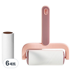 홈앤미 센슈얼 사선컷팅 테이프클리너 본체 + 리필 세트 핑크, 6세트