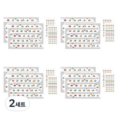 DESIGN AGIT 交通工具讚美貼紙板 8入+讚美貼紙 8入組, 混色, 2組