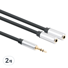 컴스 3.5mm 스테레오 케이블 Y형 Fx2 Aux 3극 2분배 BT956, 2개, 30cm