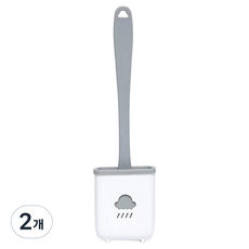 Baummiru 矽膠馬桶刷 10 x 38 cm, 白色 + 灰色, 2個