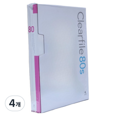 문화산업 대용량 인덱스 클리어화일 A4 80p, 4개, 핑크(F525A-75)