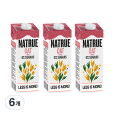 NATRUE 오트 0% 슈가 드링크, 1L, 6개