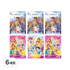 희망노트 디즈니 두툼두툼 종합장 겨울왕국2 3p + 프린세스 랜덤발송 3p 세트, 36매, 6세트