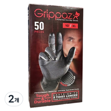 그리파즈 니트릴장갑 50p, 블랙, 특대(XL), 2개