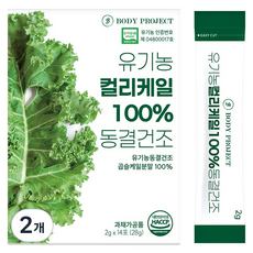 바디프로젝트 유기농 컬리케일 100% 동결건조 분말스틱, 28g, 2개