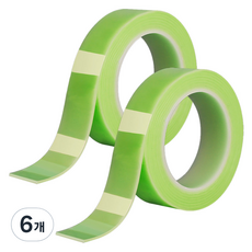 알로데 컬러 나노 매직 양면테이프 3cm x 1m, TYPE04 그린, 6개