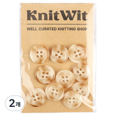 KnitWit 大理石紋鈕扣 18mm 10入, 象牙白, 2個