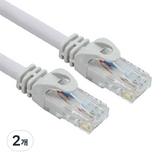 엠비에프 CAT.6 UTP 기가 다이렉트 랜케이블 0.3M MBF-U603G, 그레이, 2개