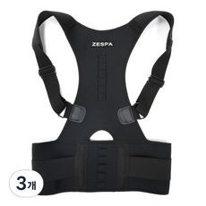 제스파 바디아미 바른자세 어깨 밴드 ZP2460BK 블랙, 3개