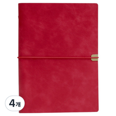 Khohimo 筆記本 商務用 A5 日記本 防水 手帳 5W0455, 紅色, 4個