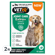 벳아이큐 반려동물 시니어 조인트 케어 영양제, 2개, 뼈/관절강화, 45정
