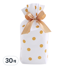 蝴蝶結禮物袋 小, 金色圓點, 30個