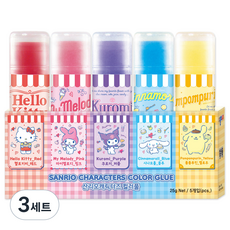 종이나라 산리오 컬러풀 5종 세트, 3세트, 25g