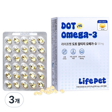 라이프펫 반려동물 도트 알티지 영양제 100mg, 3개, 오메가3, 90회분