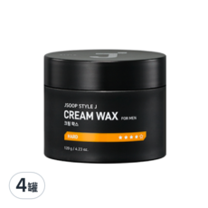 J'SOOP Style J 男士 Cream 髮蠟, HARD, 120g, 4罐