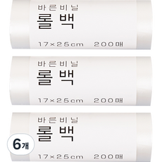 正直塑膠 捲筒袋 17 x 25 cm, 1號, 200入, 6個