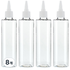 Glassdomae 透明尖頭白色瓶蓋空瓶 ACL200, 200ml, 8個