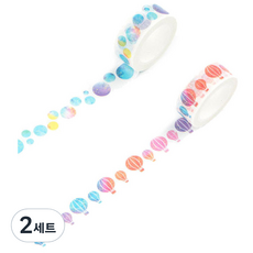 Life Point水彩畫顏料膠帶 星星+熱氣球, 混色, 2組