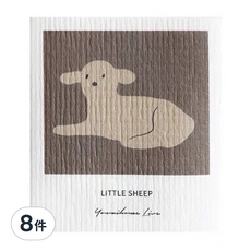 MYUMYUMYU 沐慕家居 環保抹布 加厚木漿棉抹布 小羊, 8件