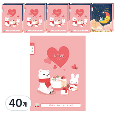 YOUNG ART 女童款14格韓文筆記本 24頁, 隨機出貨, 40個