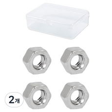 O-ON 碳鋼六角螺帽 4入 透明收納盒, 2個, M22, 19.4mm