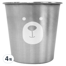 키친유 유아용 베어 스텐 304 컵, 200ml, 4개