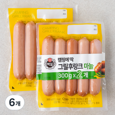 백설 캠핑에 딱 그릴 후랑크 마늘맛, 300g, 6개