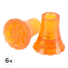 Felis J 拐杖手杖替換用橡膠腳墊 B橘色, 6個