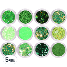 메이브라운 비비드패키지 네일글리터 M10108, 5세트, 그린
