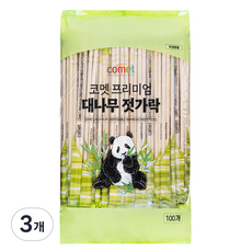 코멧 프리미엄 대나무 젓가락, 3개, 100개입