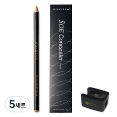 MONDRAW Soe 遮瑕筆 2g +削筆器組, 5組, MC503(遮瑕筆)+黑色(削筆器)
