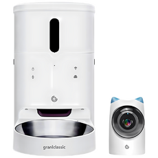 grantclassic LuxNourish 餵不停萌寵版 寵物自動餵食器 + 萌寵攝影機, 1套, 1.7kg, 白色