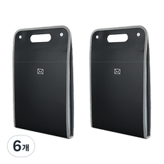 서류 인덱스 파일 가방, 블랙, 6개