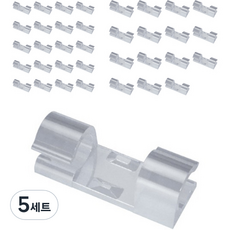 DOSell 乾淨電纜整理固定夾 大型 16入+小型 20入組, 5組, 透明