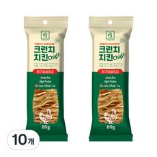 브리더랩 강아지 크런치 치킨 칩, 혼합맛(닭가슴살/김), 80g, 10개